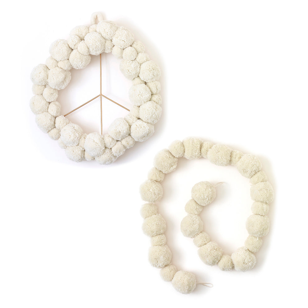 Peace + Pom Collection Set of 2 By Accent Decor | Garland & Wreath | Modishstore - 4