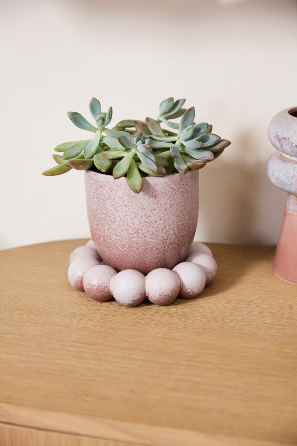 Pearl Pot with Saucer Set of 2 By Accent Decor | Planters, Troughs & Cachepots | Modishstore - 4