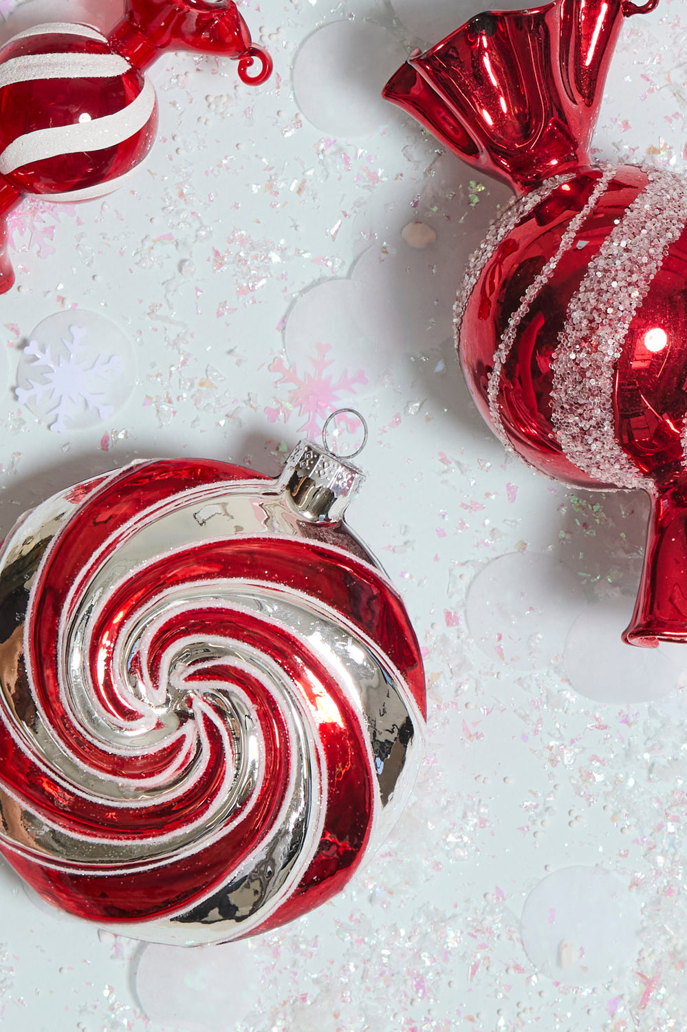 Peppermint Swirl Ornament Set of 8 By Accent Decor | Ornaments | Modishstore - 1