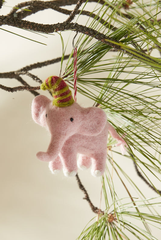 Pink Elephant Ornament Set of 8 By Accent Decor | Ornaments | Modishstore - 1