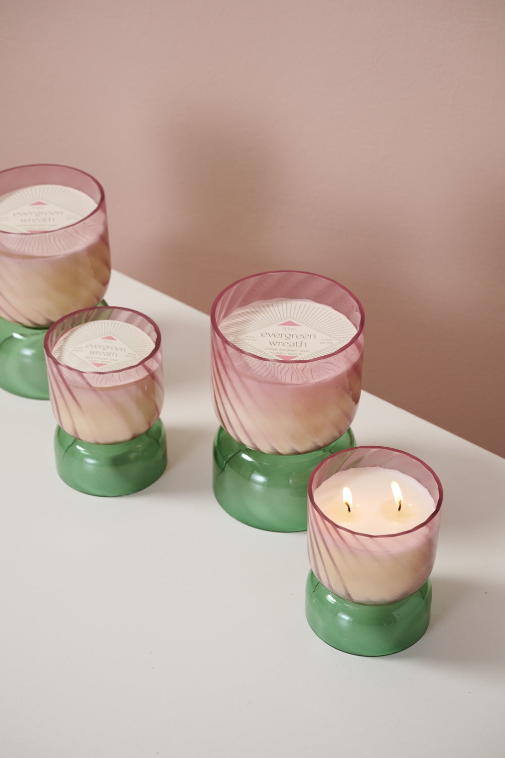 Pink Juniper Candle Set of 2 By Accent Decor | Candle Holders | Modishstore - 3