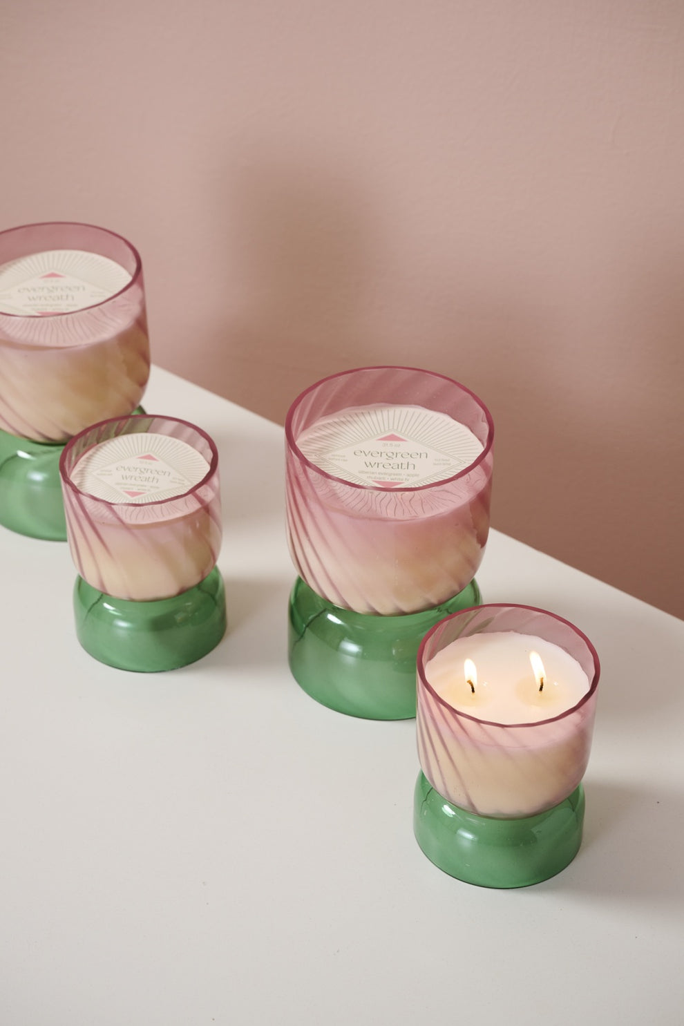 Pink Juniper Candle Set of 2 By Accent Decor | Candle Holders | Modishstore - 3