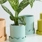 Pissaro Pot with Saucer Set of 4 By Accent Decor | Planters, Troughs & Cachepots | Modishstore - 1