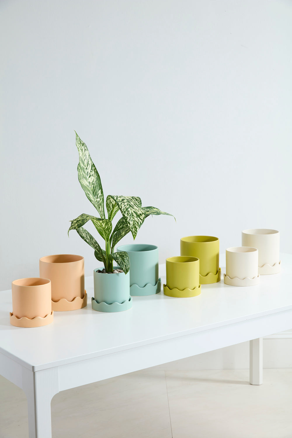 Pissaro Pot with Saucer Set of 4 By Accent Decor | Planters, Troughs & Cachepots | Modishstore - 4