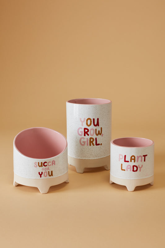 Plant Luv Collection Set of 4 By Accent Decor | Planters, Troughs & Cachepots | Modishstore - 1