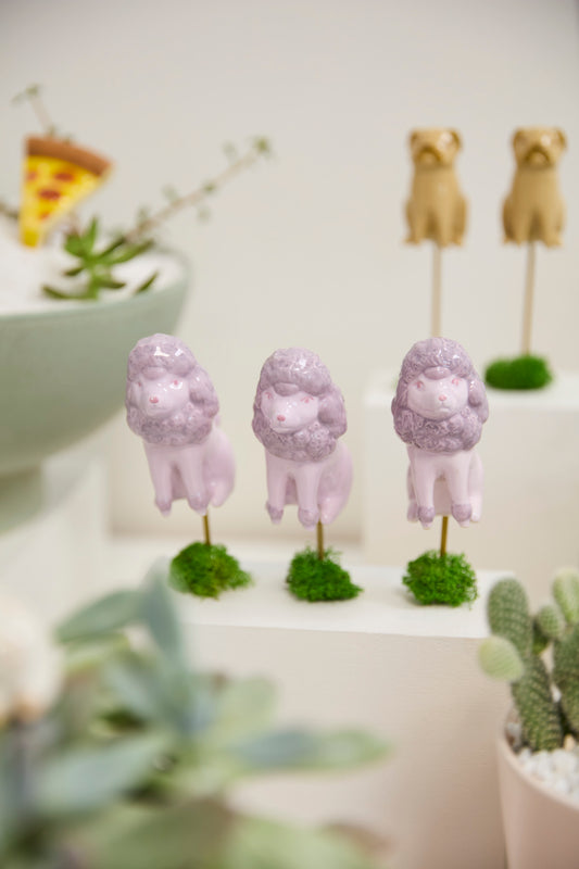 Playful Pups Plant Sticks - Set of 6 By Accent Decor | Planters, Troughs & Cachepots | Modishstore - 1