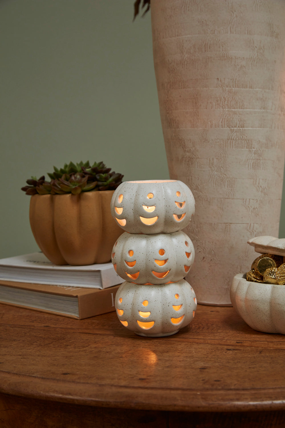 Pumpkin Stack Votive - Set of 6 By Accent Decor | Planters, Troughs & Cachepots | Modishstore - 1