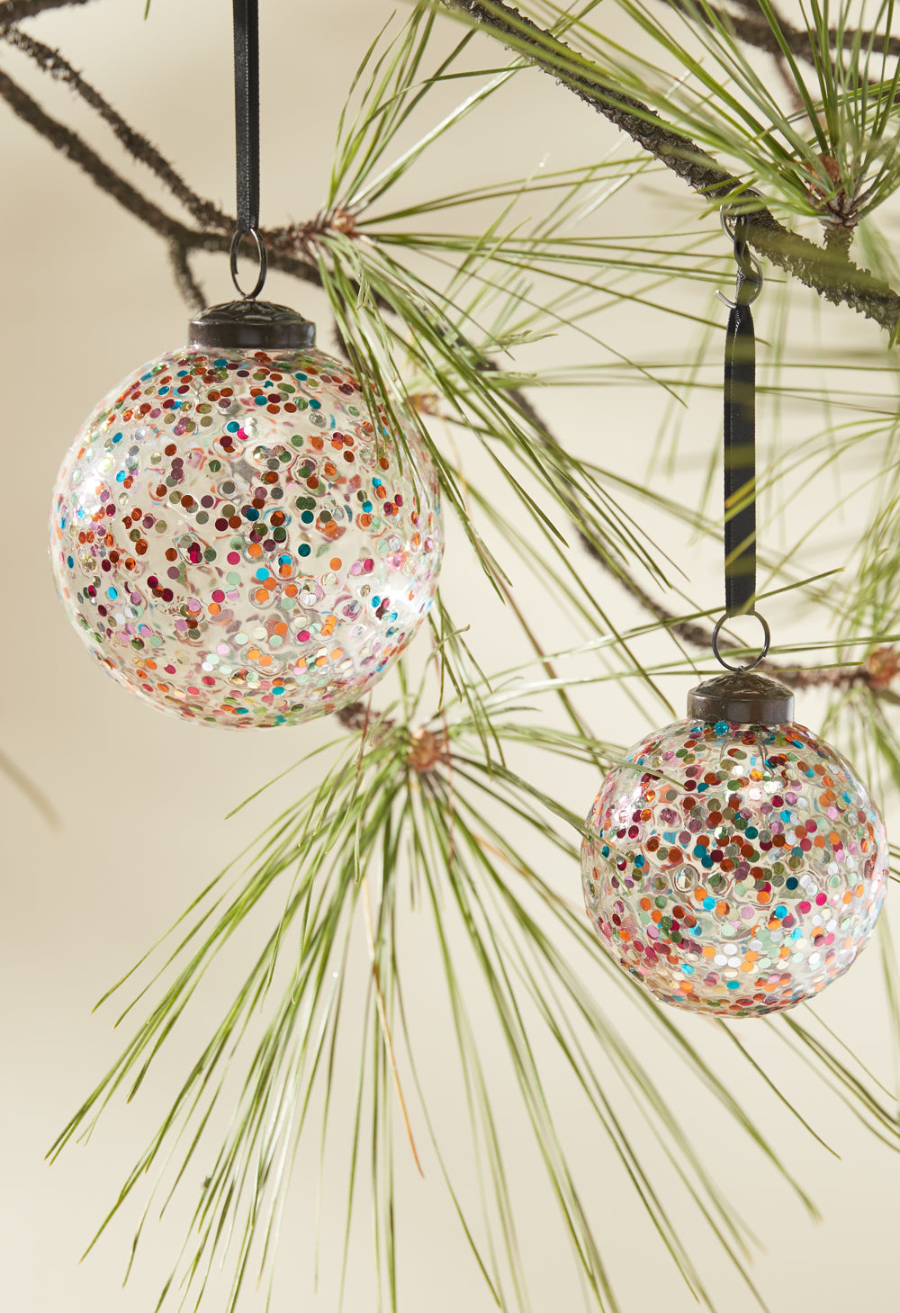 Rainbow Glitter Ornament Set of 8 By Accent Decor | Ornaments | Modishstore - 1