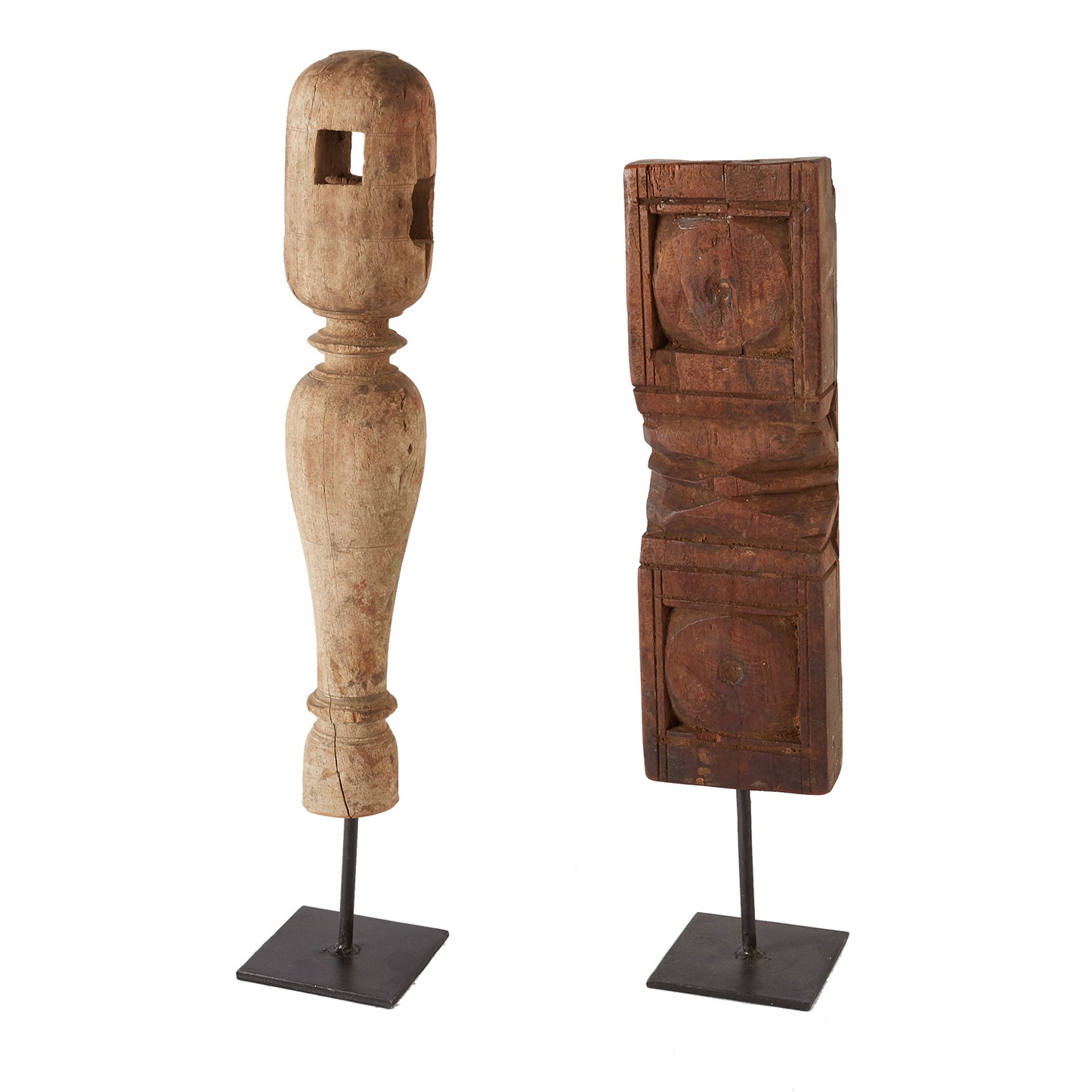 Reclaimed Wood Carving Statue Set of 2 By Accent Decor | Sculptures | Modishstore - 4
