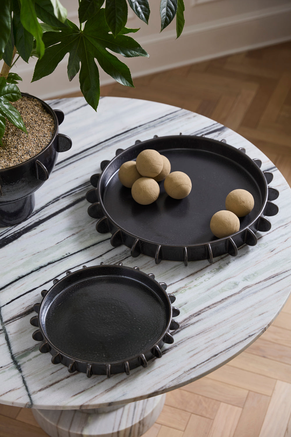 Black Reverie Tray By Accent Decor | Planters, Troughs & Cachepots | Modishstore - 4
