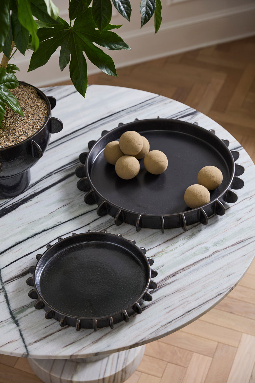 Black Reverie Tray By Accent Decor | Planters, Troughs & Cachepots | Modishstore - 4
