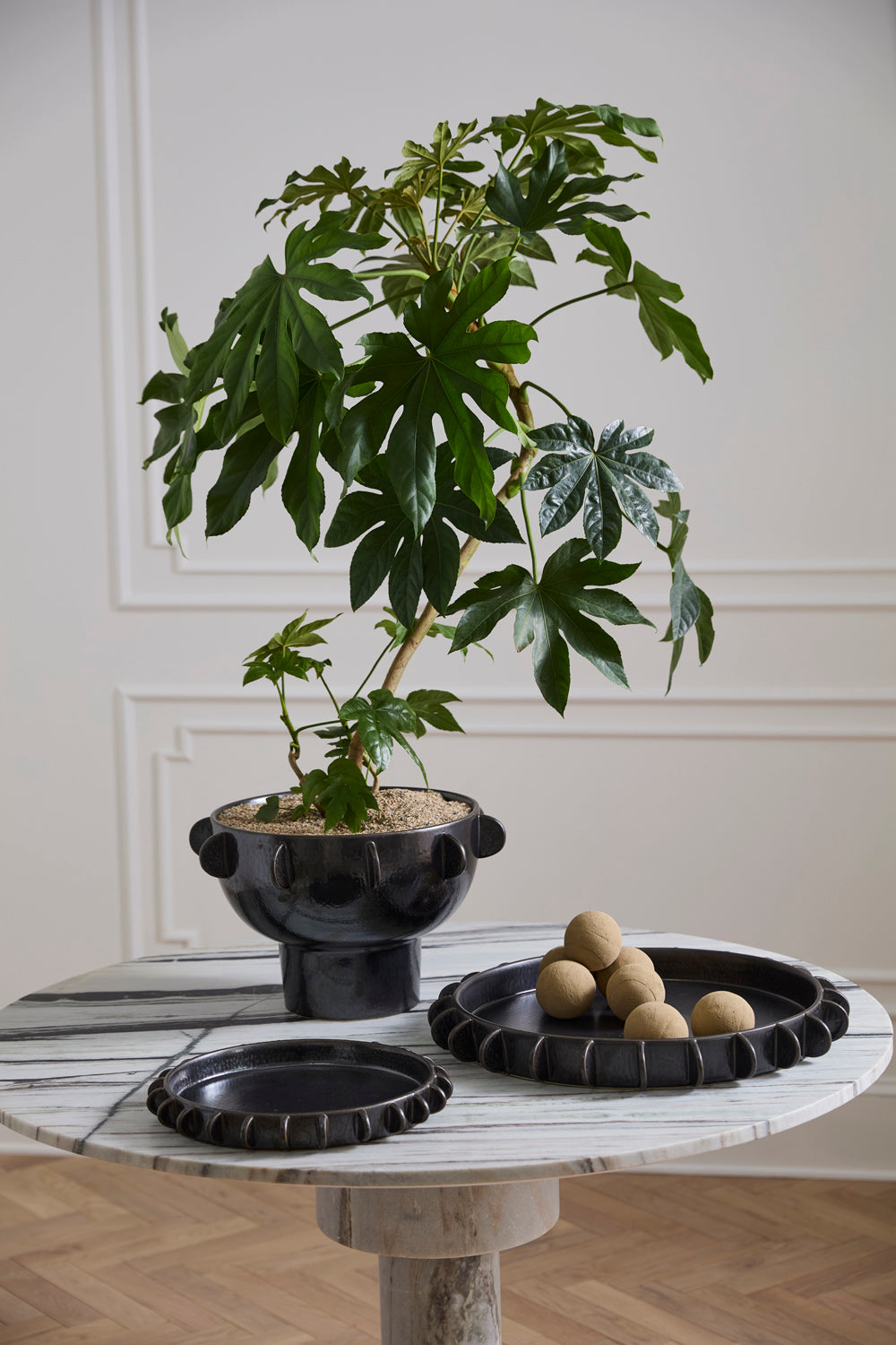 Black Reverie Tray By Accent Decor | Planters, Troughs & Cachepots | Modishstore - 3