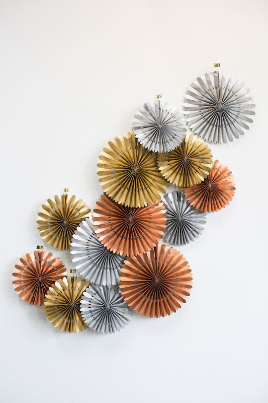 Rosetta Paper Fan Set of 8 By Accent Decor | Planters, Troughs & Cachepots | Modishstore - 1