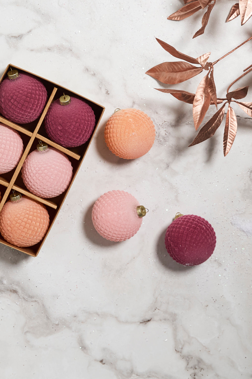 Rosy Velvet Ornament - Set of 12 By Accent Decor | Ornaments | Modishstore - 3