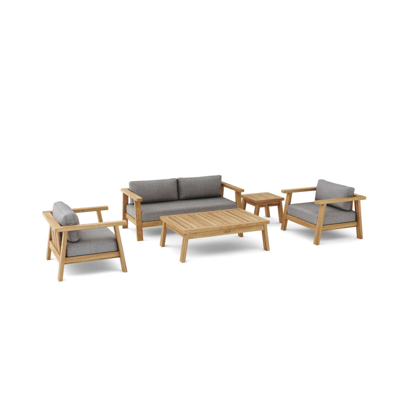 SET-322 5-pc Palermo Deep Seating By Anderson Teak | Outdoor Sofas, Loveseats & Sectionals | Modishstore - 2