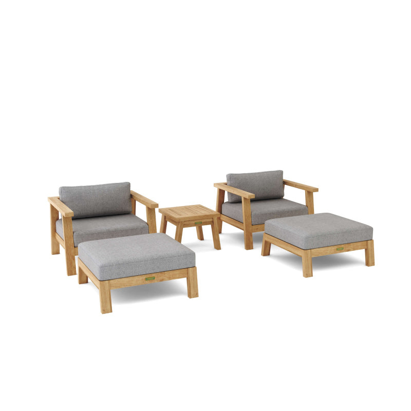 SET-323 5-pc Palermo Deep Seating By Anderson Teak | Outdoor Sofas, Loveseats & Sectionals | Modishstore - 2