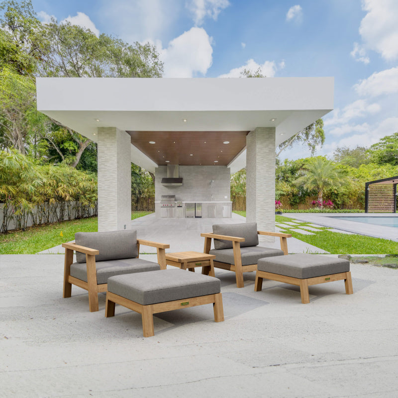 SET-323 5-pc Palermo Deep Seating By Anderson Teak | Outdoor Sofas, Loveseats & Sectionals | Modishstore