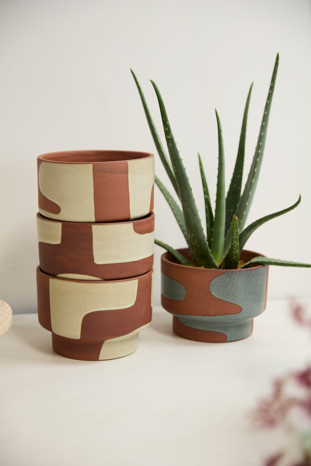 Shanti Pot Set of 2 By Accent Decor | Planters, Troughs & Cachepots | Modishstore - 4