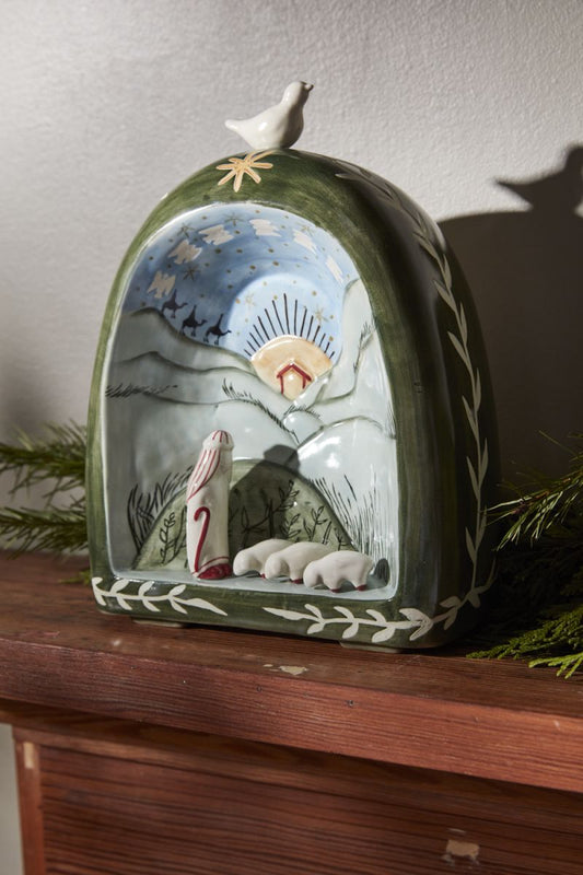 Shepherd Nativity Diorama 7.5" x  3.5" x  10" By Accent Decor| Display Cases | Modishstore