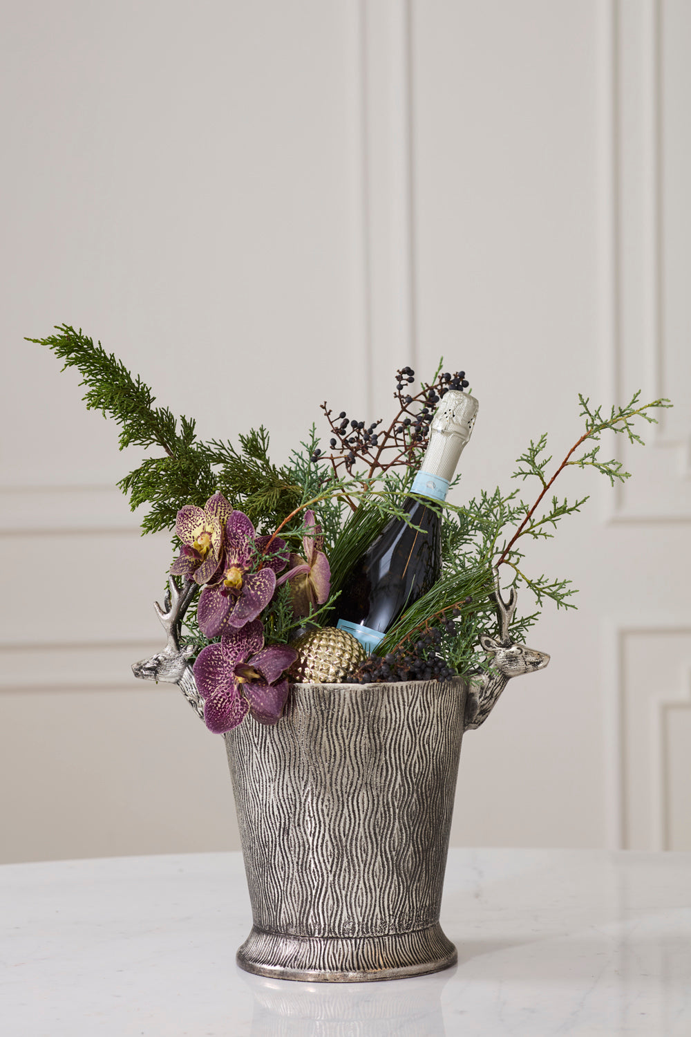 Silver Deer Bucket By Accent Decor | Planters, Troughs & Cachepots | Modishstore - 3