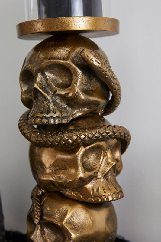 Skull Tower Candleholder By Accent Decor | Candle Holders | Modishstore - 1