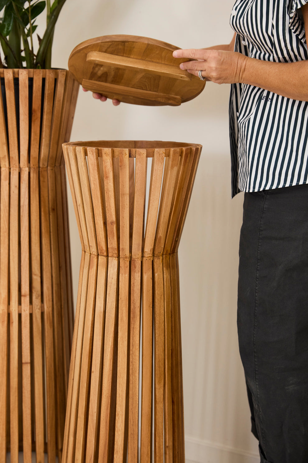Slatted Column By Accent Decor | Planters, Troughs & Cachepots | Modishstore - 4