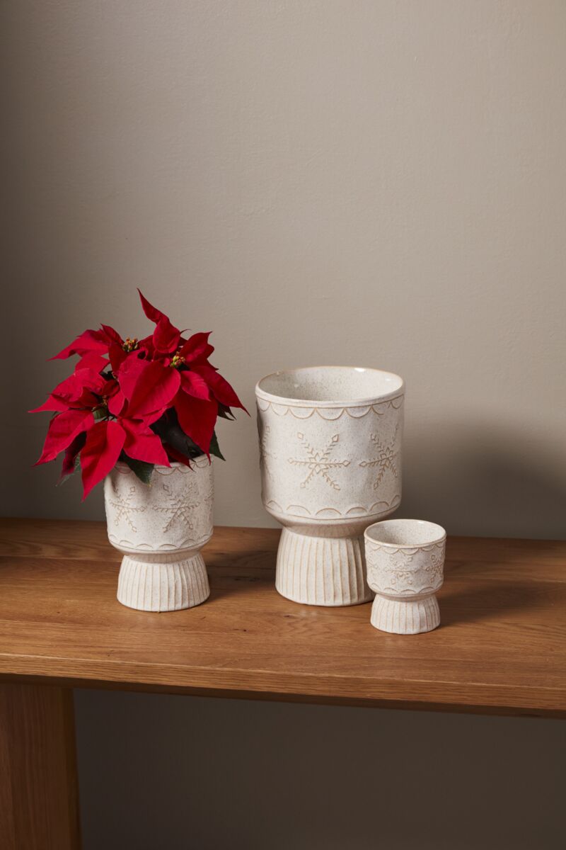 Snowflurry Footed Pot 6.75"x 9.75" By Accent Decor | Planters, Troughs & Cachepots | Modishstore - 4