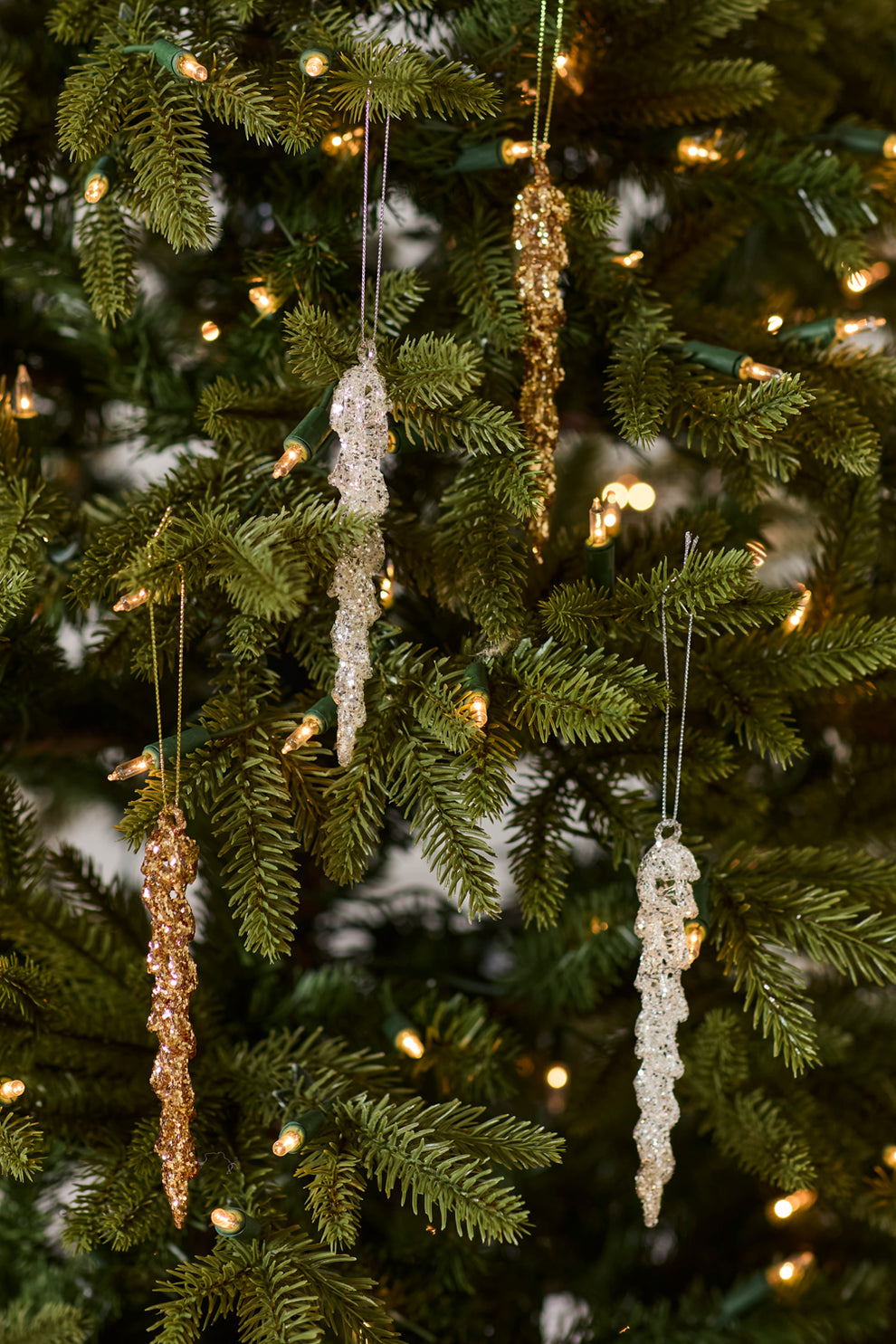 Sparkling Icicle Ornaments - Set of 16 By Accent Decor | Ornaments | Modishstore - 3