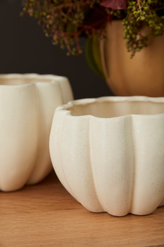 Spiced Pumpkin Pot Set of 4 By Accent Decor | Planters, Troughs & Cachepots | Modishstore - 1