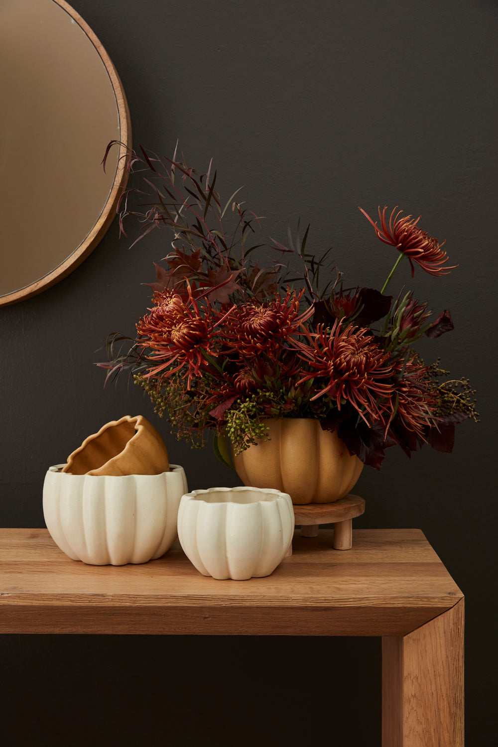 Spiced Pumpkin Pot Set of 4 By Accent Decor | Planters, Troughs & Cachepots | Modishstore - 3