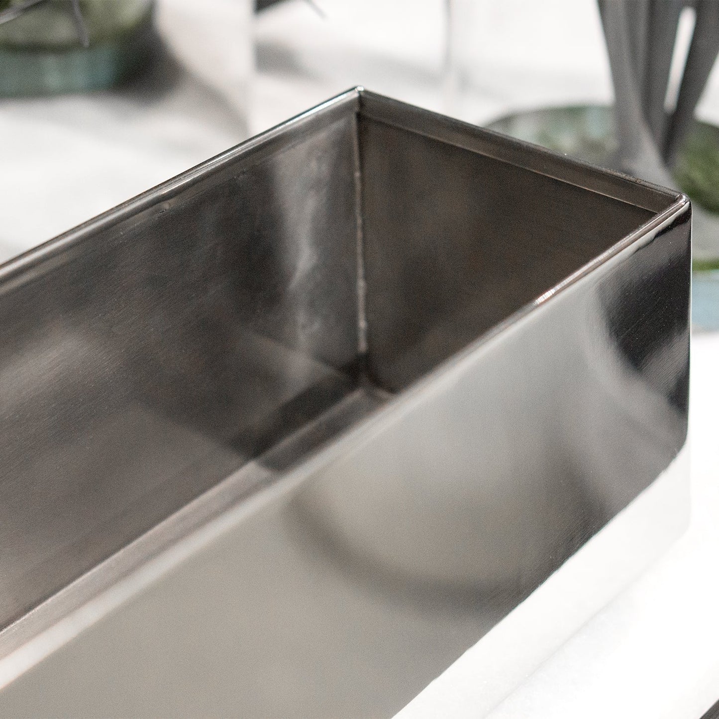 Stainless Table Planter/ Vase, 20"L By Gold Leaf | Planters, Troughs & Cachepots | Modishstore - 2