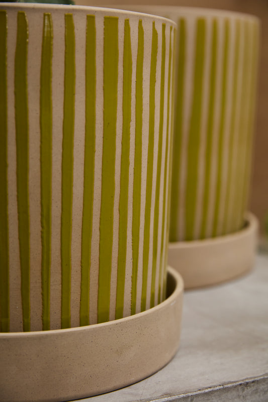 Sullivan Pot with Saucer By Accent Decor | Stands | Modishstore - 1