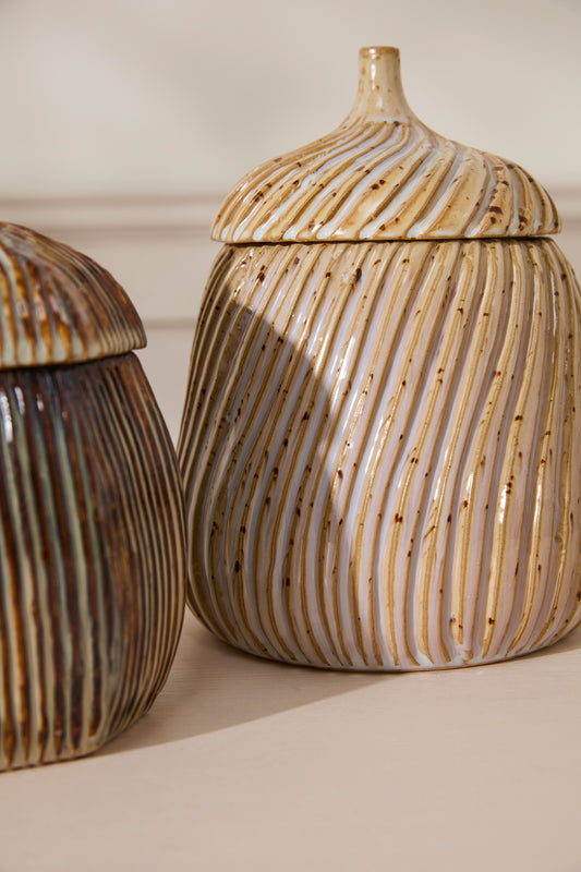 Sweet Birch Canister Set of 2 By Accent Decor | Planters, Troughs & Cachepots | Modishstore - 1