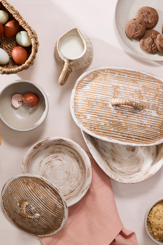 Sycamore Lidded Dish Set of 2 By Accent Decor | Planters, Troughs & Cachepots | Modishstore - 1