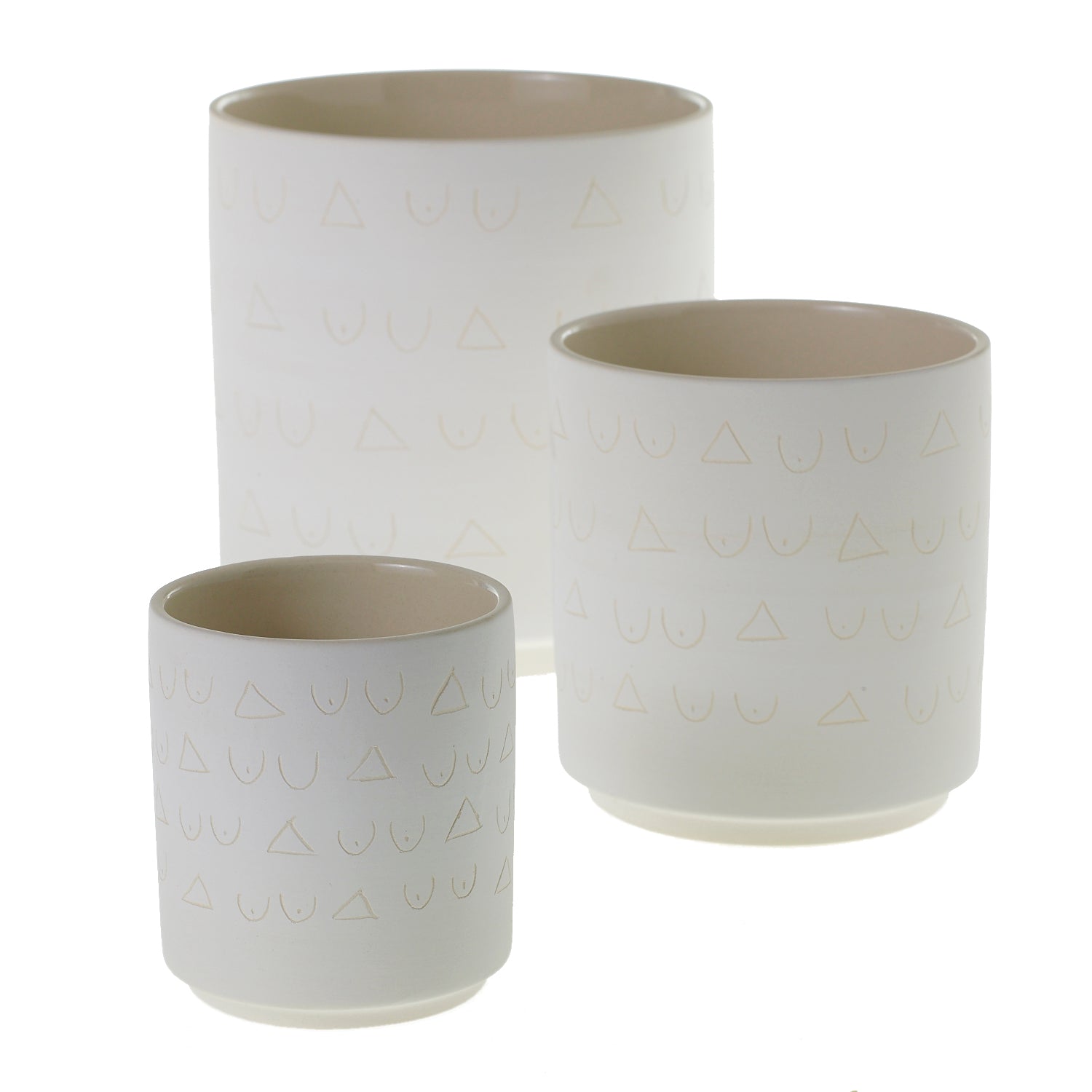 Triangles and Tatas Pot Set of 8 By Accent Decor | Planters, Troughs & Cachepots | Modishstore - 4
