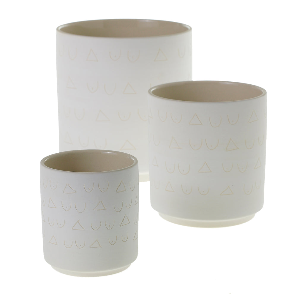 Triangles and Tatas Pot Set of 8 By Accent Decor | Planters, Troughs & Cachepots | Modishstore - 4