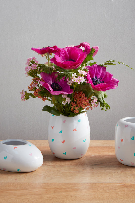 Tiny Heart Vase Set of 8 By Accent Decor | Vases | Modishstore - 1
