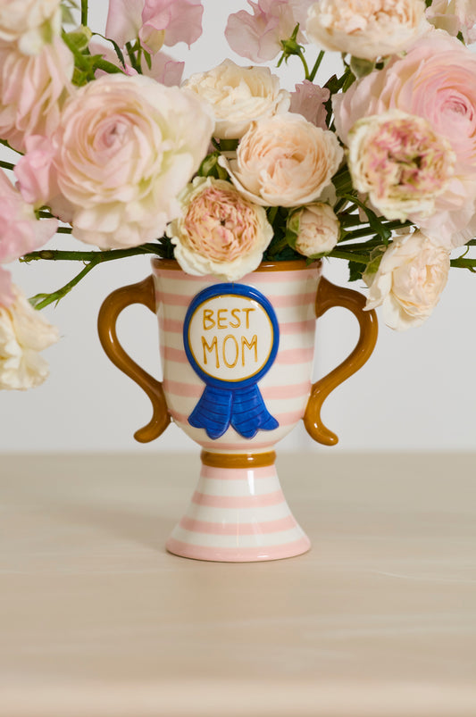 Best Mom Trophy Vase Set of 4 By Accent Decor | Vases | Modishstore - 1