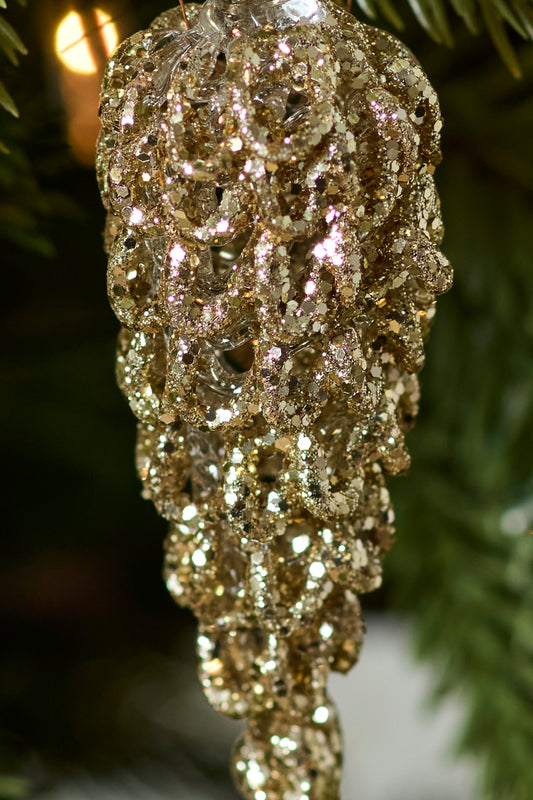 Twinkling Pinecone Ornament Set of 8 By Accent Decor | Ornaments | Modishstore - 1