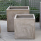 Distressed Smooth: Square Urbano, Set/ 2 (ADDITIONAL FREIGHT REQUIRED) By Gold Leaf | Planters, Troughs & Cachepots | Modishstore - 1
