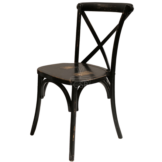 Crossback Dining Chairs, Black Wash By CSP