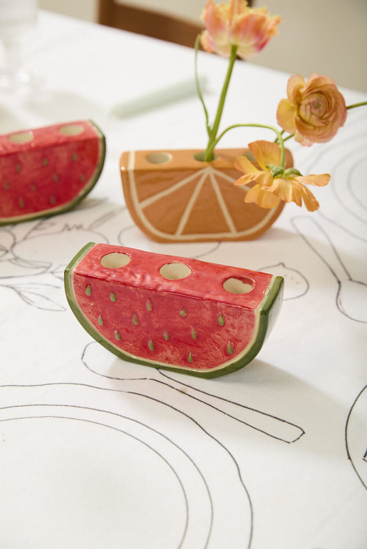 Watermelon Budvase Set of 4 By Accent Decor | Vases | Modishstore - 1