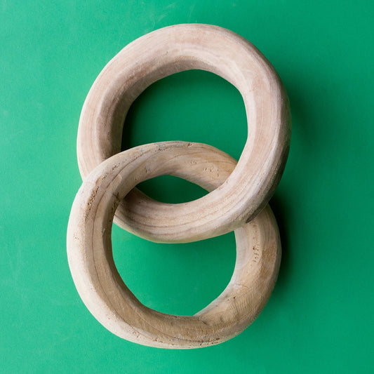 Wood Chain, 2 Link, Set of 2 By Gold Leaf | Sculptures | Modishstore - 1