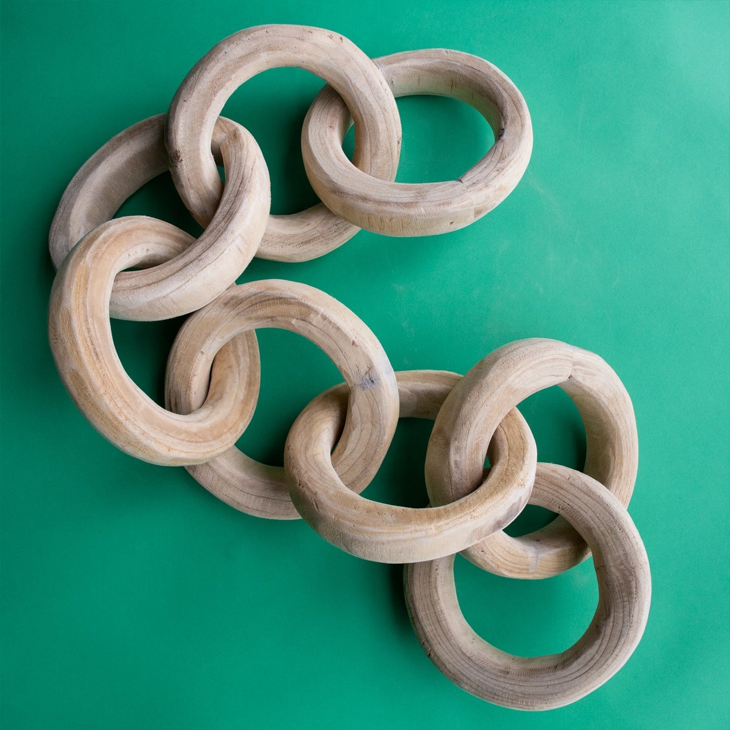 Wood Chain, 8 Link By Gold Leaf | Sculptures | Modishstore - 1