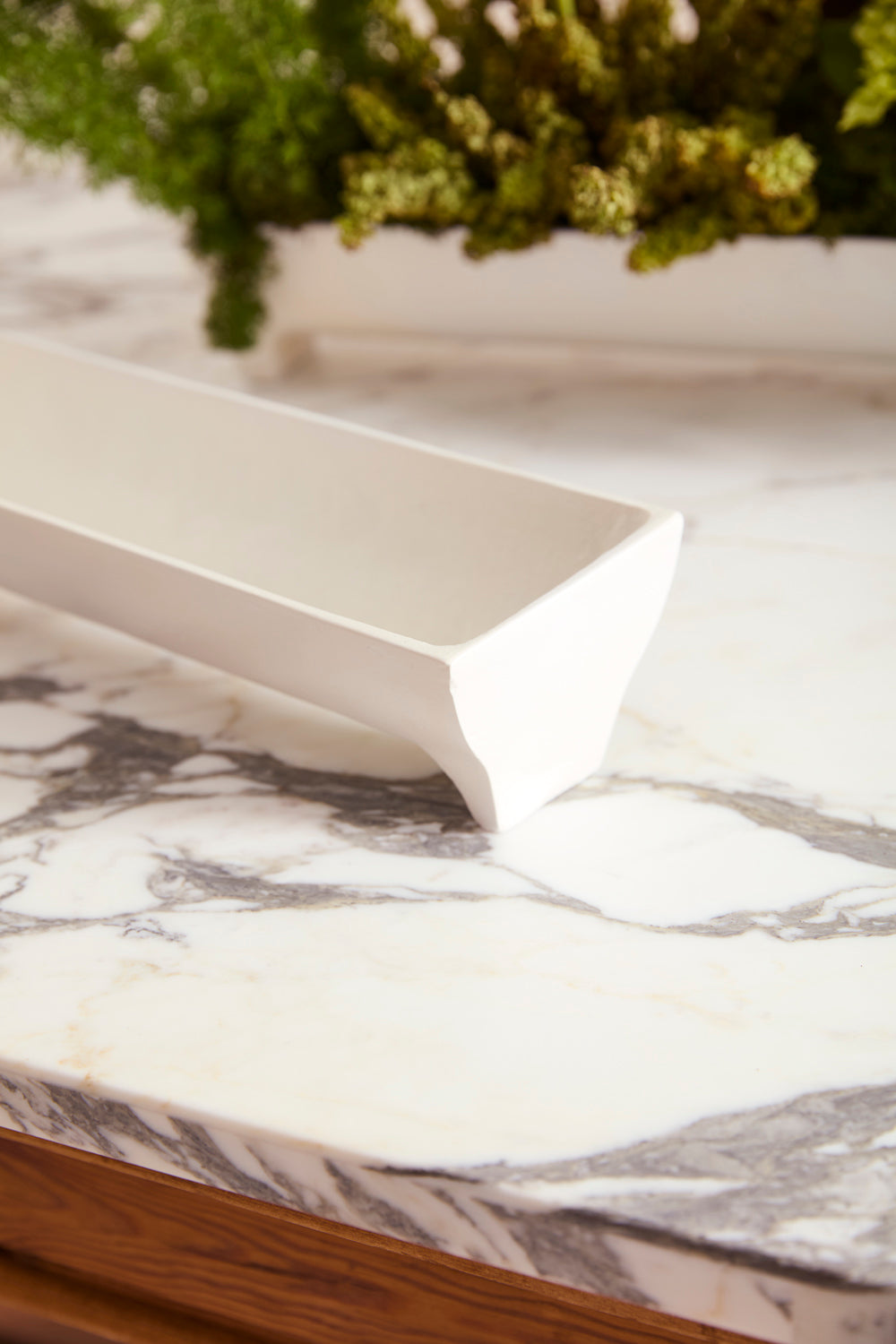 White Edison Tray Set of 2 By Accent Decor | Planters, Troughs & Cachepots | Modishstore - 1