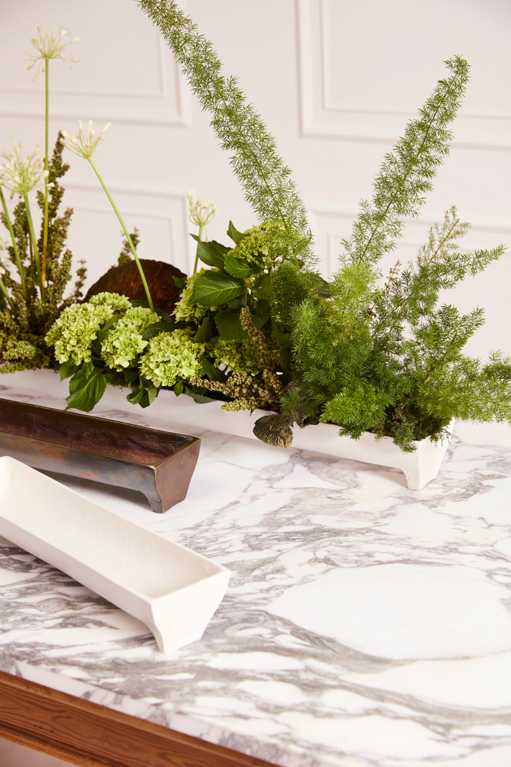 White Edison Tray Set of 2 By Accent Decor | Planters, Troughs & Cachepots | Modishstore - 4