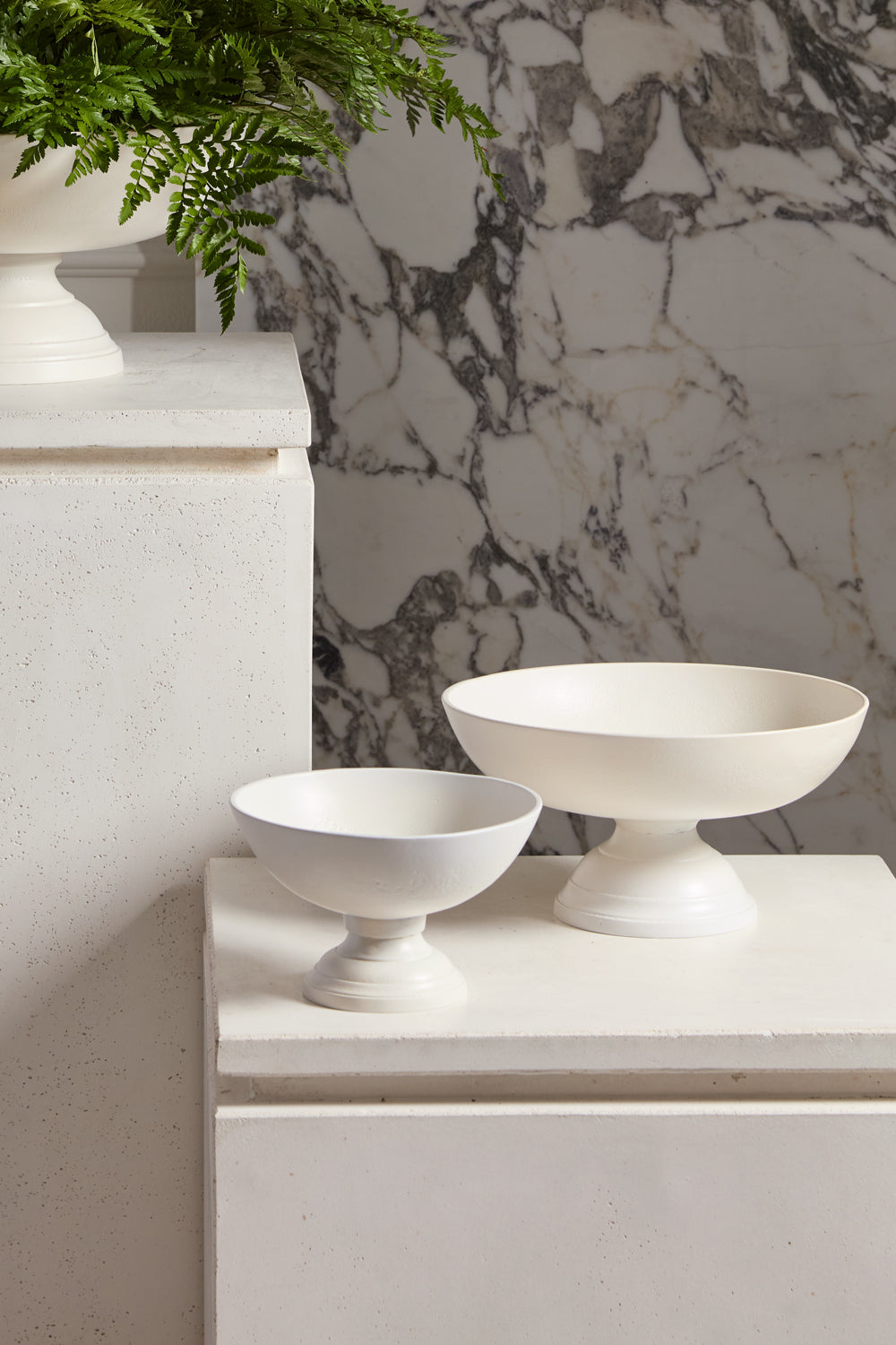 White Oscar Bowl Set of 2 By Accent Decor | Decorative Bowls | Modishstore - 1