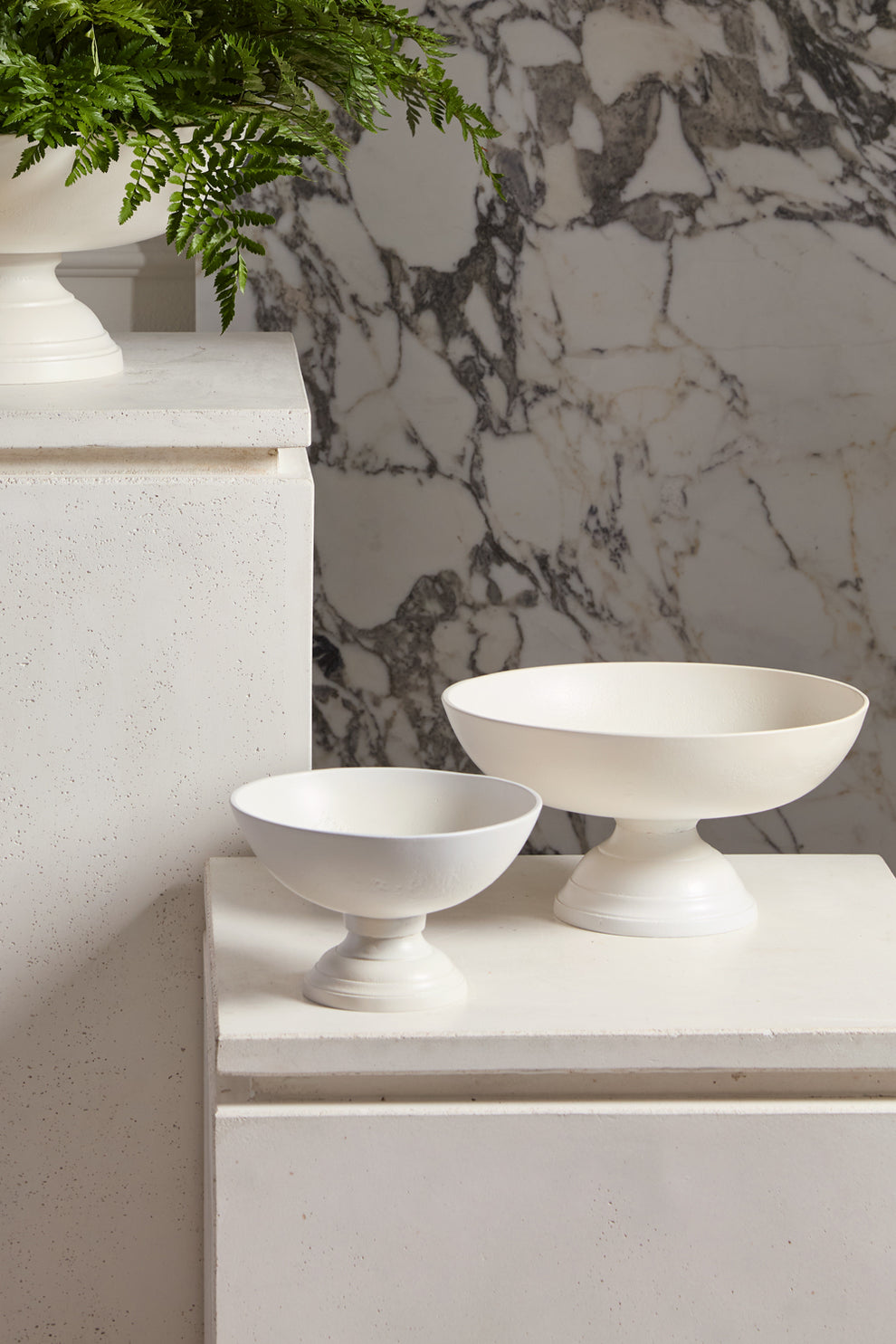 White Oscar Bowl Set of 2 By Accent Decor | Decorative Bowls | Modishstore - 1