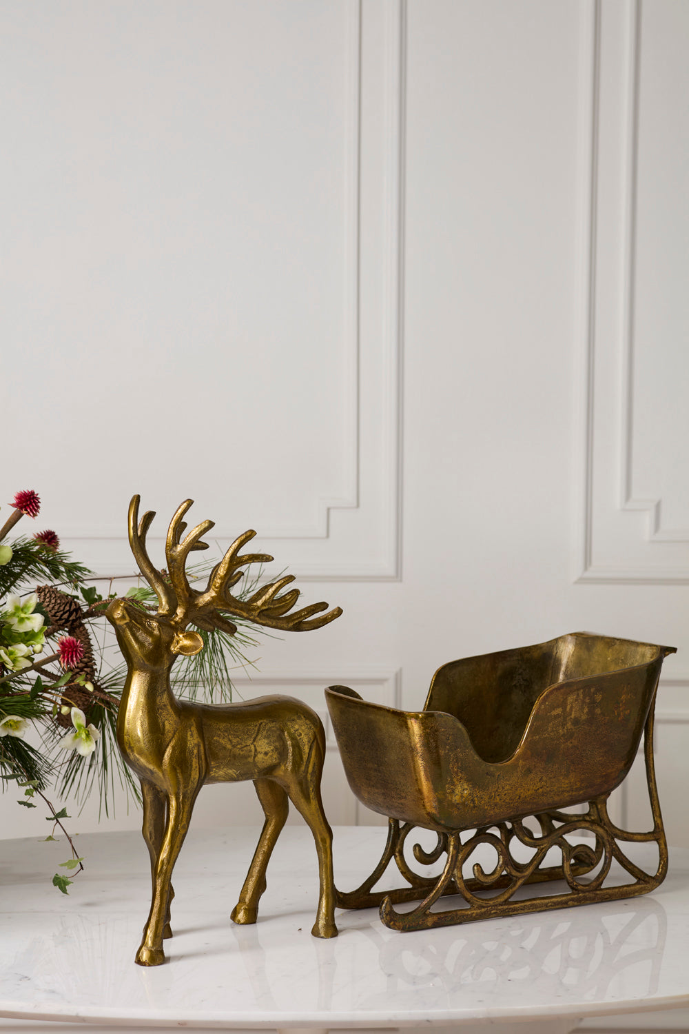 Winter Sleigh Deer By Accent Decor | Planters, Troughs & Cachepots | Modishstore - 3
