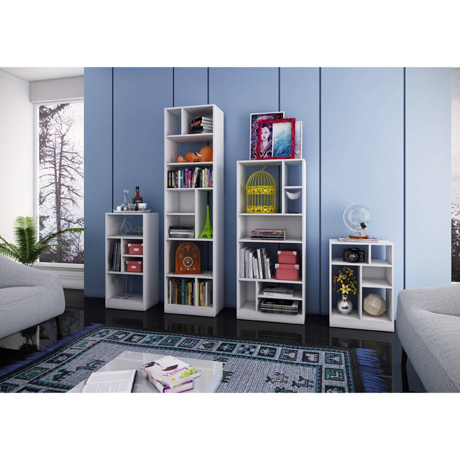 Accentuations by Manhattan Comfort 4 Piece Valenca Bookcase Set | Bookcases | Modishstore